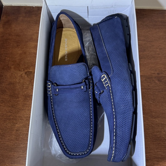 NIB Donal Pliner Donnie Bit Drivers Suede Slip-Ons Size 13, Navy